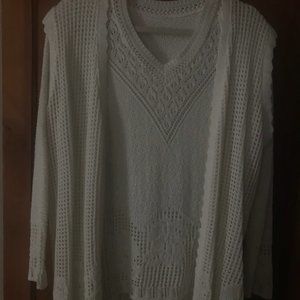 White 2-piece knitted Top with Vest